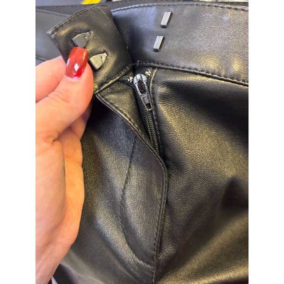 Lafayette 148 New York Black Lambskin Slim-Leg Trousers Size 4 - Picture 4 of 6